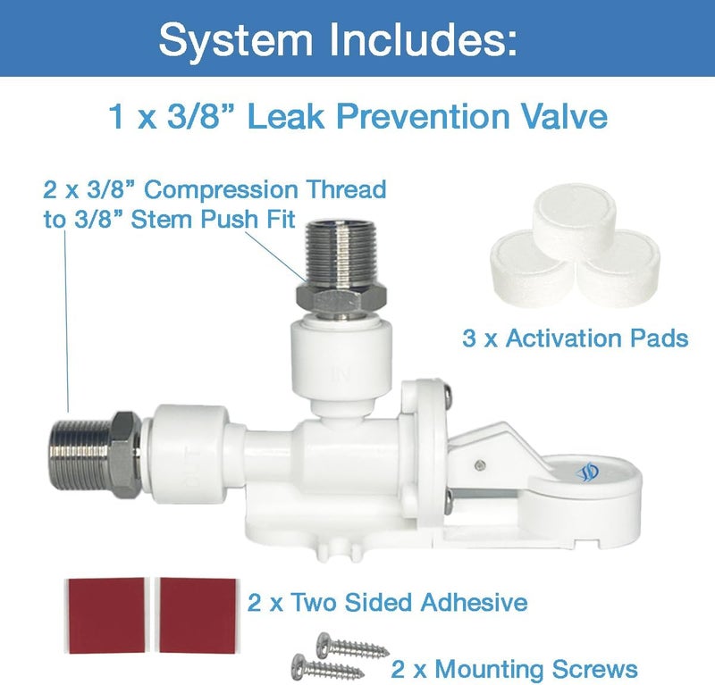 Filtration Warehouse 1/4", 3/8", or High Flow Leak Stop Valve, Automatic Water Shut Off Valve, Leak Detector, Leak Protection for Reverse Osmosis to Full Flow Under Sink Water Filters (3/8" High Flow 1-Pack) - Image 3